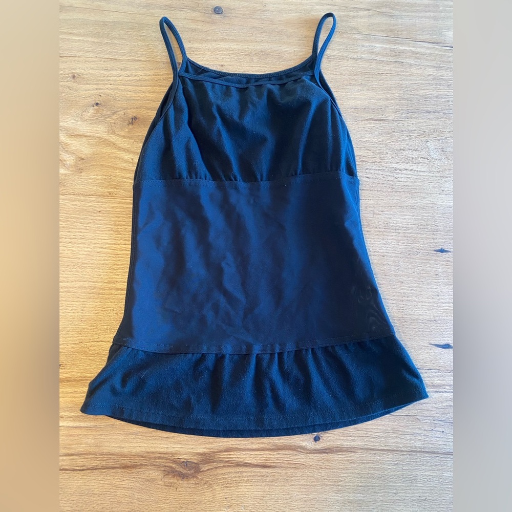 Black Sleeveless Fitted Peplum Camisole
